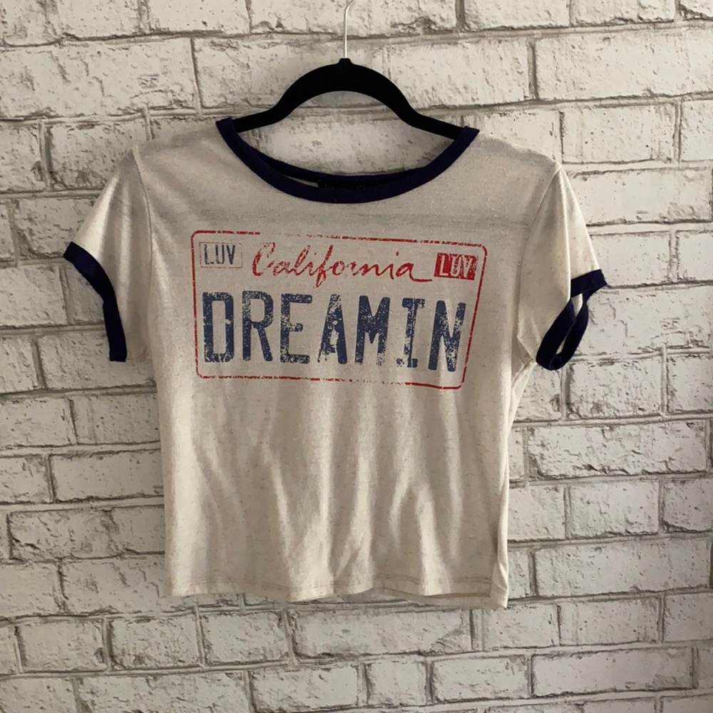 “California dreamin”, cream colored, crop top